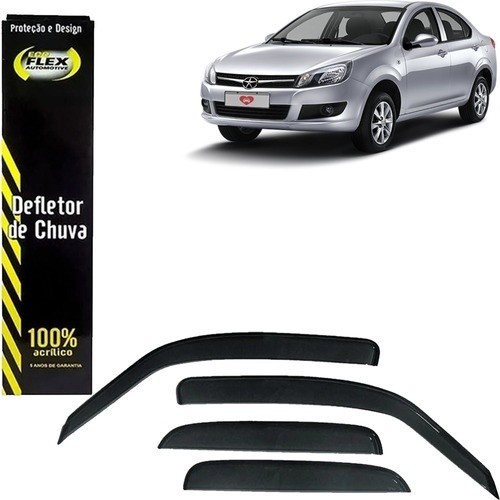 Calha de Chuva Defletor JAC J3 Sedan 2011 a 2017 4 Portas Ecoflex
