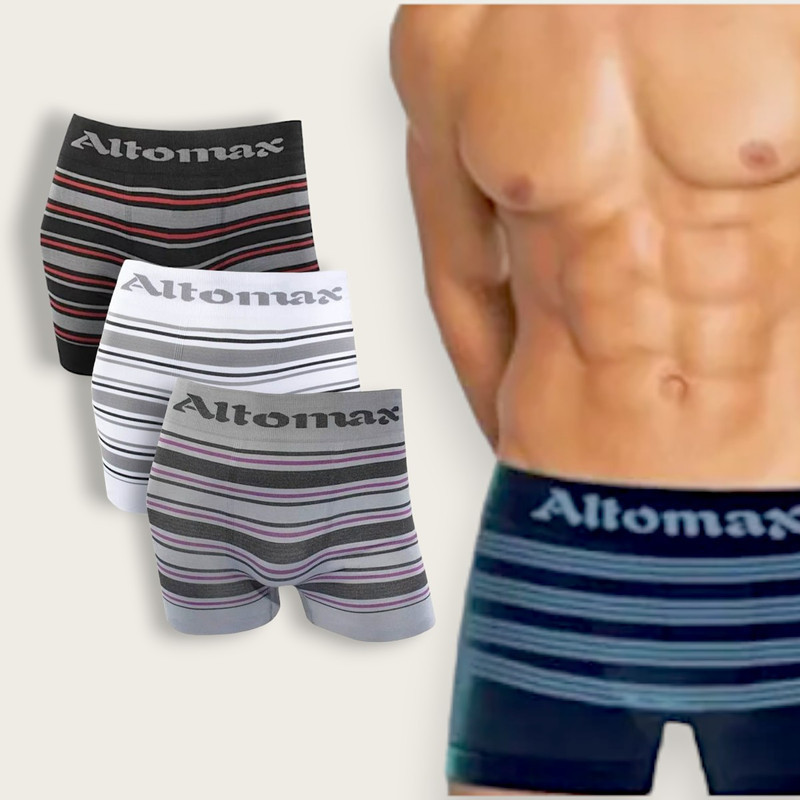 Kit 3 Cueca Box Altomax Cuecas Boxer Microfibra Kit