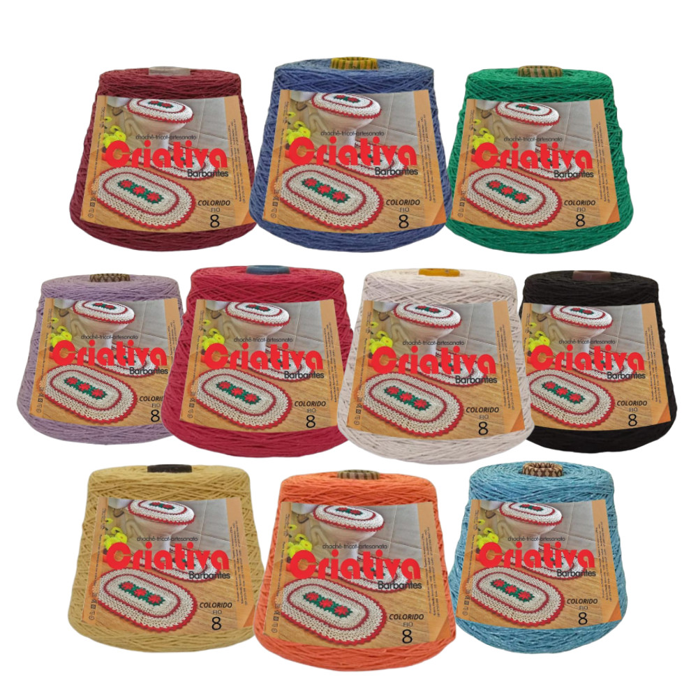 Kit 10 Unidades Barbante Criativa 500g N.º 6 Cores Predefinidas em Oferta na Shopee