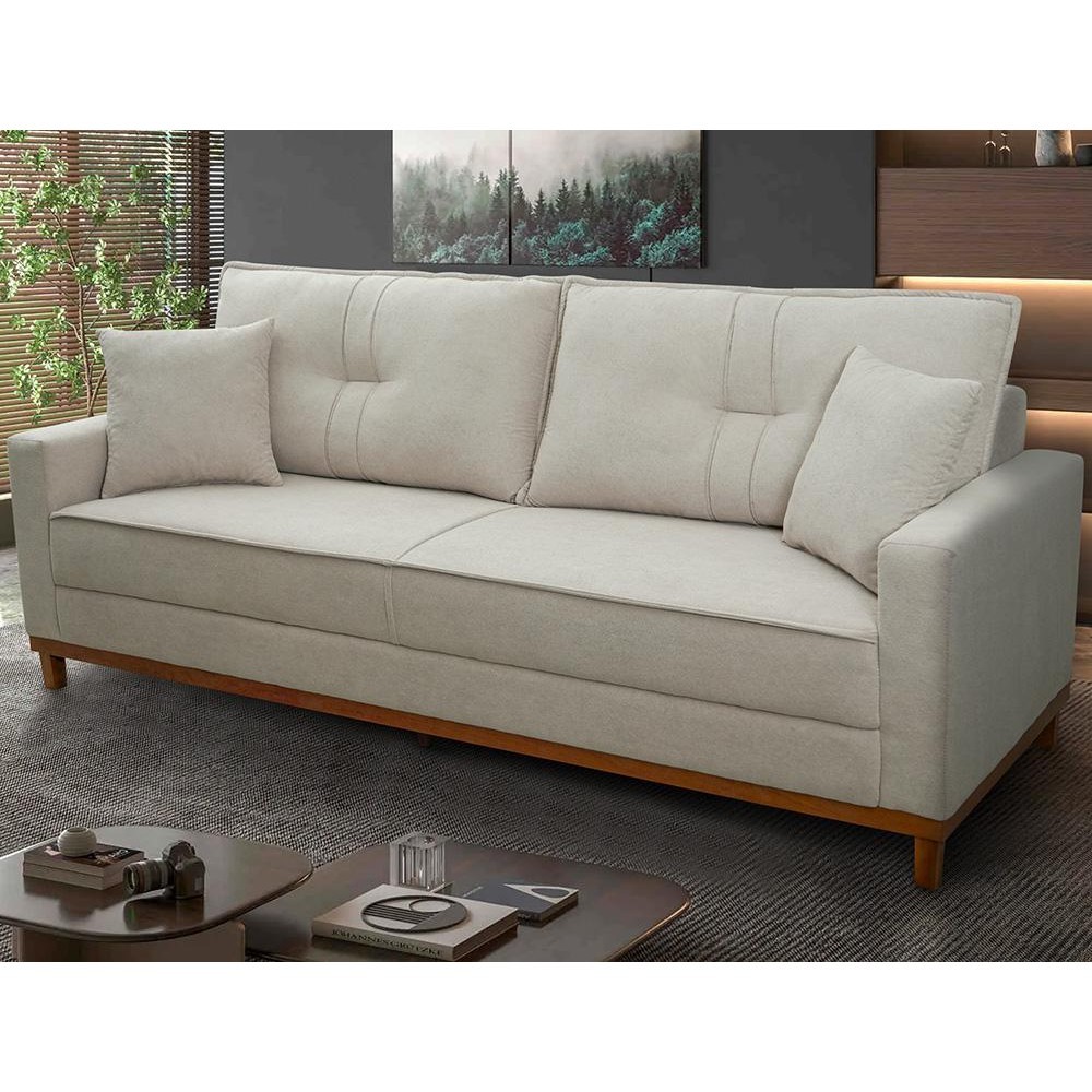 Sofá Living Malibu 1,50m Bege Bouclê - King House em Oferta na Shopee