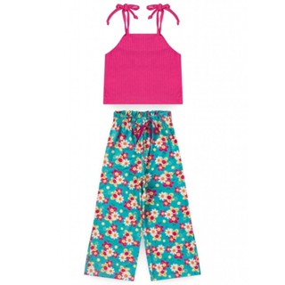 Conjunto Infantil Feminino Alça Florido em Oferta na Shopee