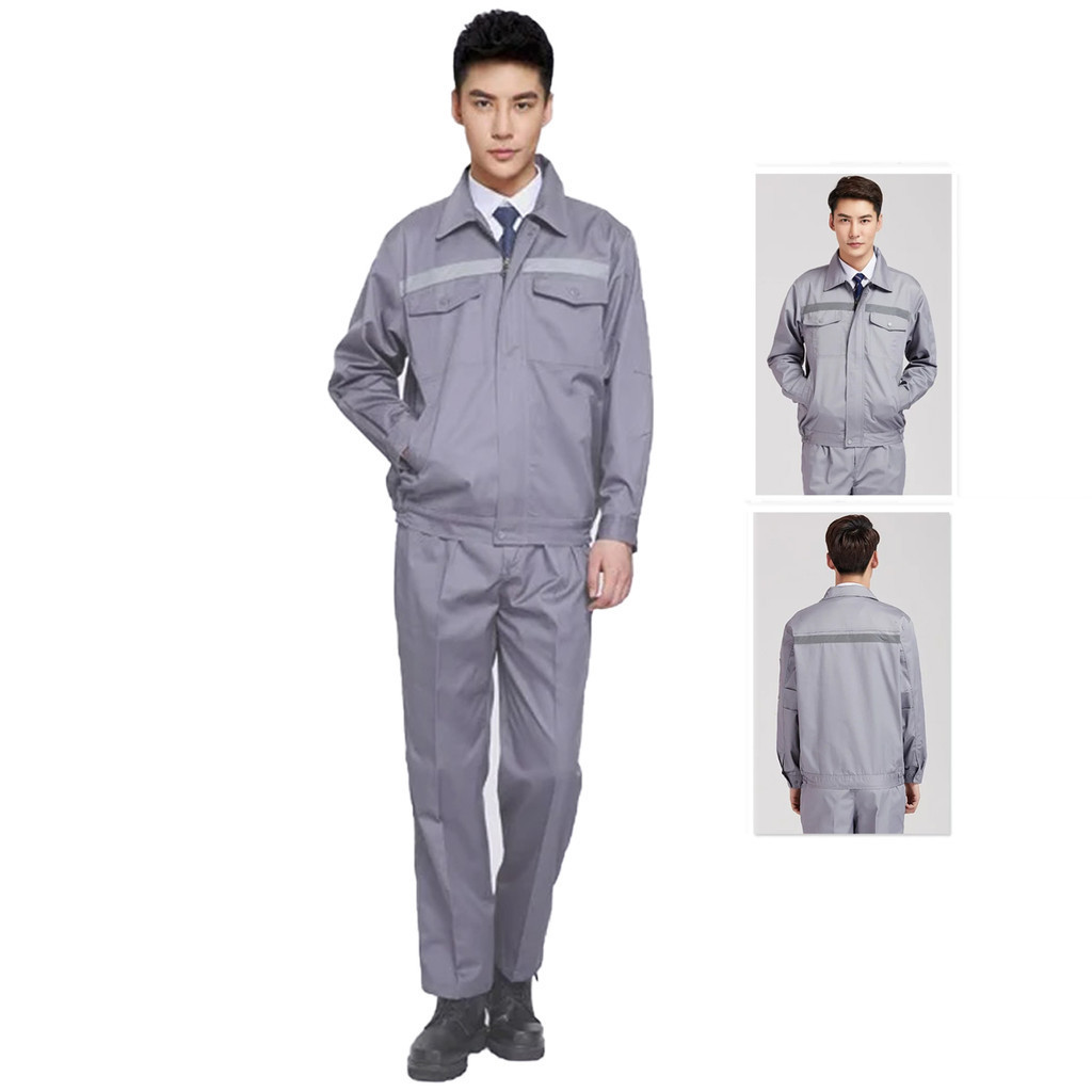 Conjunto Uniforme Segurança Faixa Refletiva Profissional EPI Contruçao Civil Obra Mecanico Eletrcista Trabalho Serviço Operario