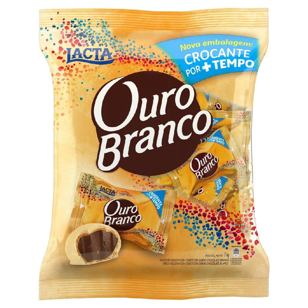 Bombom Recheado Lacta Ouro Branco 1kg Pacote