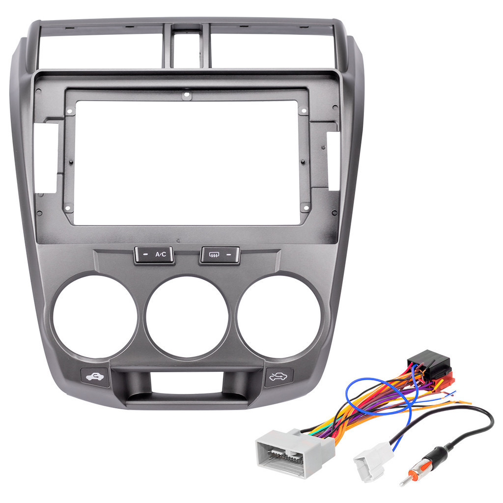 Kit Moldura Painel 10 Pol City Ar Analógico 2008 2009 2010 2011 2012 2013 2 Din Grafite Chicote Som Plug Antena em Oferta na Shopee