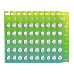 Kit Blister Cartela 50 Unidades Pilhas Moeda Cr2032 3v Elgin