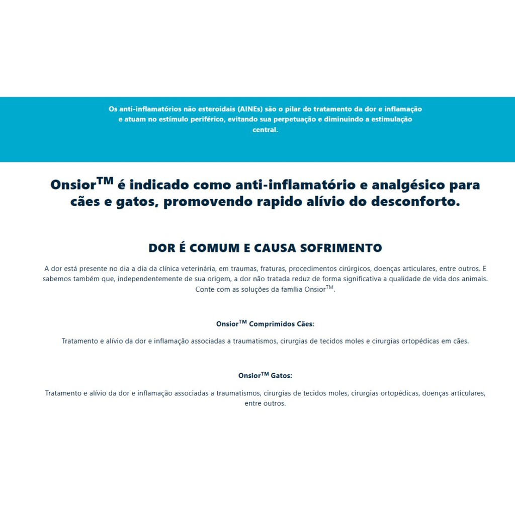 Detalhes do Antiinflamatório Para Gatos Onsior 6mg 6 Comprimidos Elanco