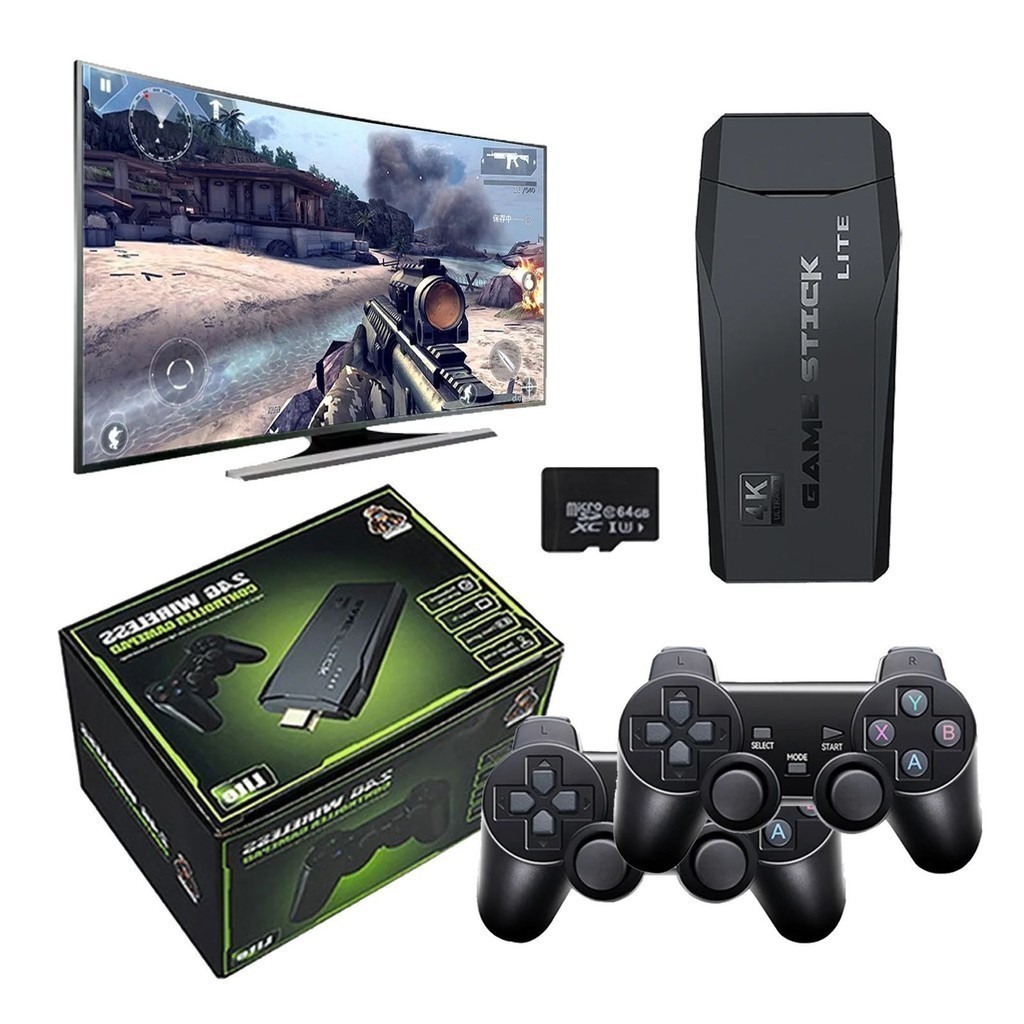 Video game Stick Para Tvs 4K 20mil 2 Controles Sem Fio Console Original Portatil Jogos Ret...