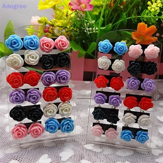 Adegree 12 Pares De Brincos De Rosa Mística , Flores De Cores Mistas , Atacado , Novo em Oferta na Shopee