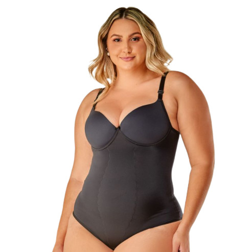 Cinta Body Modeladora Com Compressão E Bojo Plus Size Vi Lingerie