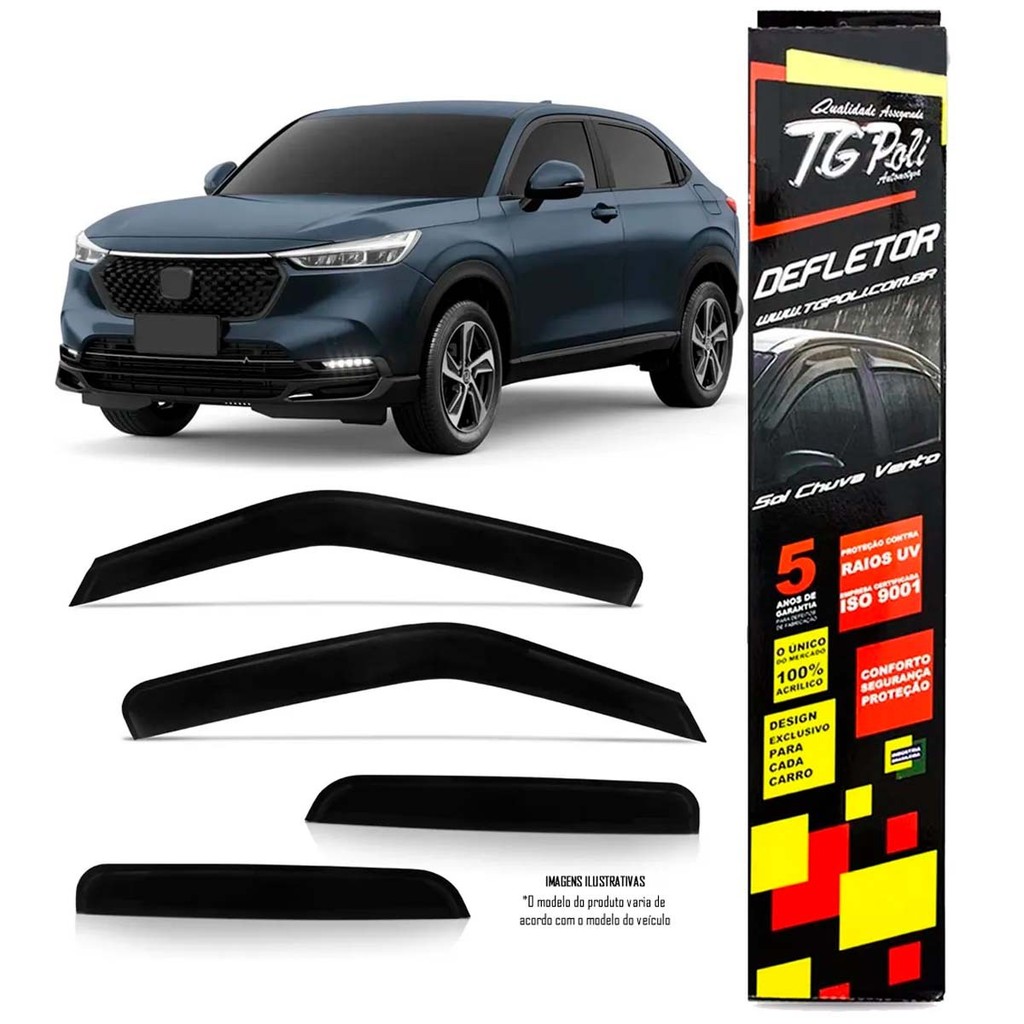 Calha de Chuva Honda HR-V 2022 a 2026 TG Poli Defletor 4 portas Protetor Janelas Fumê em Oferta na Shopee