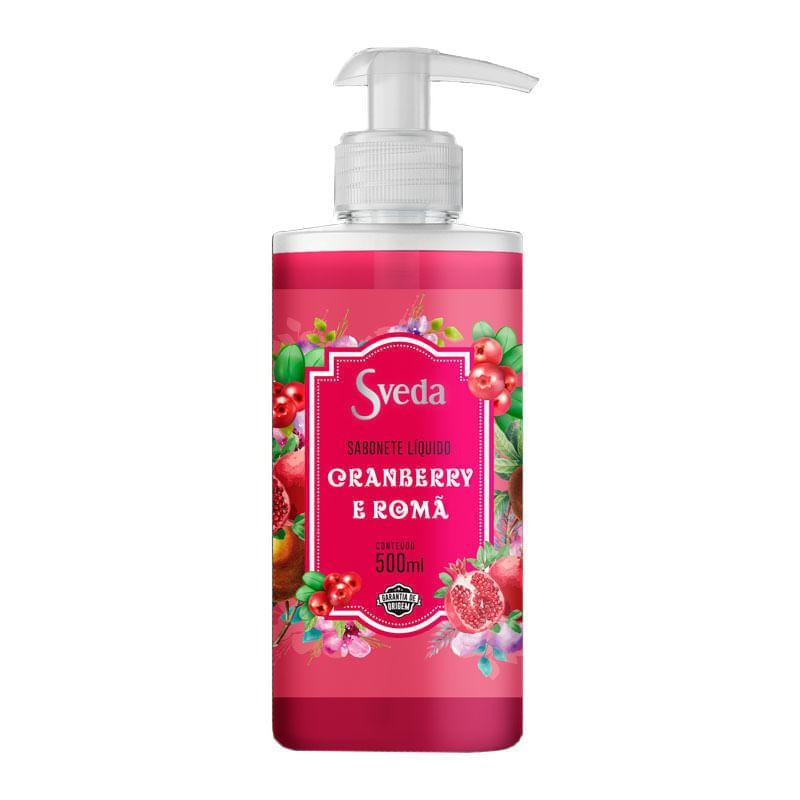 Sabonete Líquido Sveda Cranberry e Romã 500ml em Oferta na Shopee