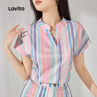 Lovito Blusa Casual com estampa lisa para mulheres L123ED258 em Oferta na Shopee