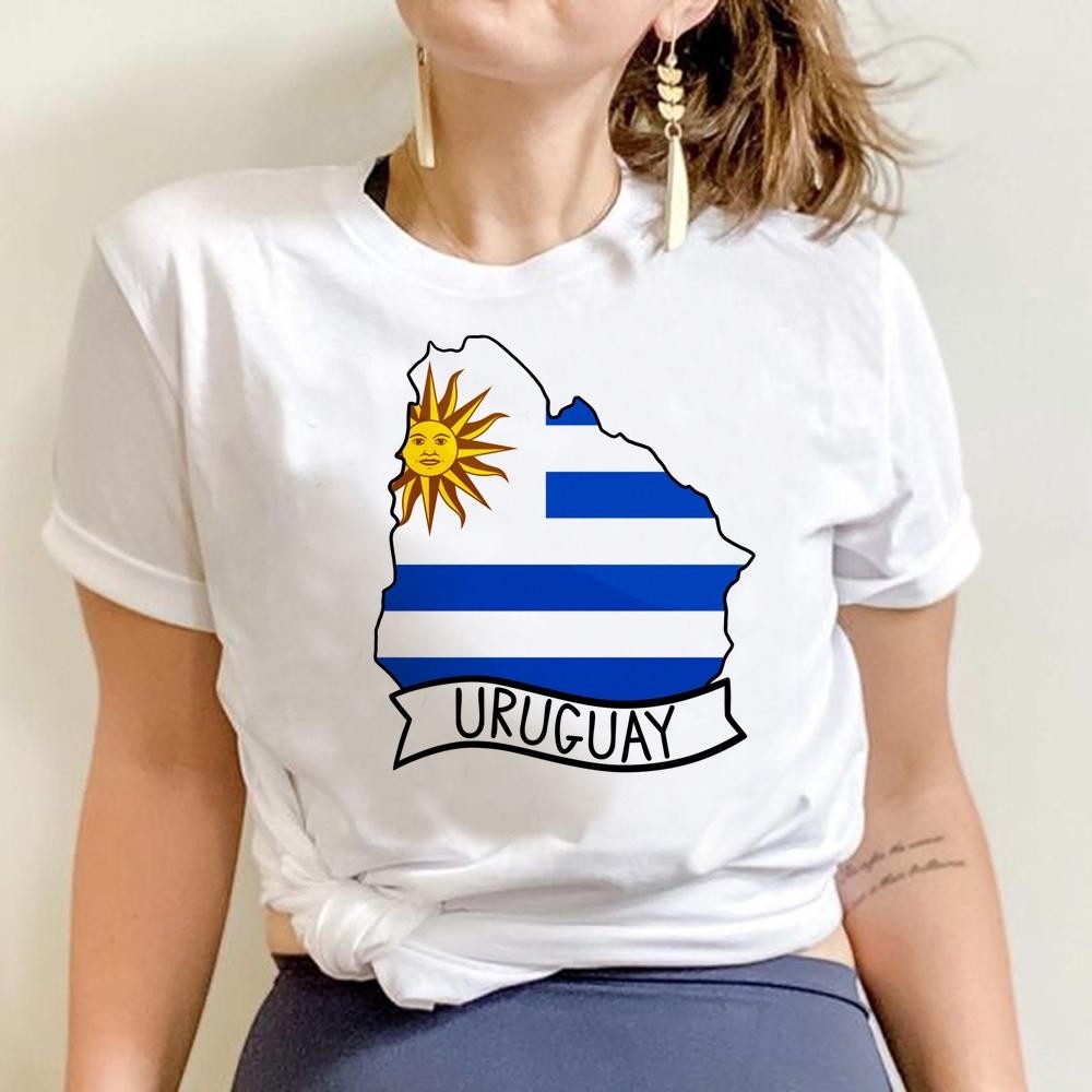 Uruguai Bandeira T Camisa Feminina Roupas Vintage Harajuku Gráfico Camisas Moda Verão Topos Unisex Camiseta