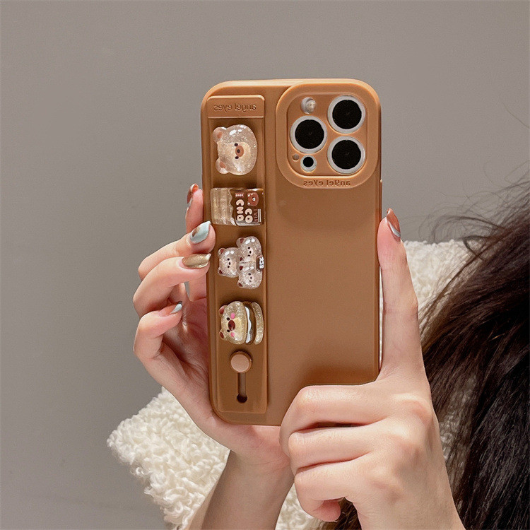 Capa Para Samsung Galaxy S26 S25 S24 S23 S22 S21 S20 A55 A35 A05 A04 A15 A25 A24 M14 M54 M34 Jelly Bear with Stand