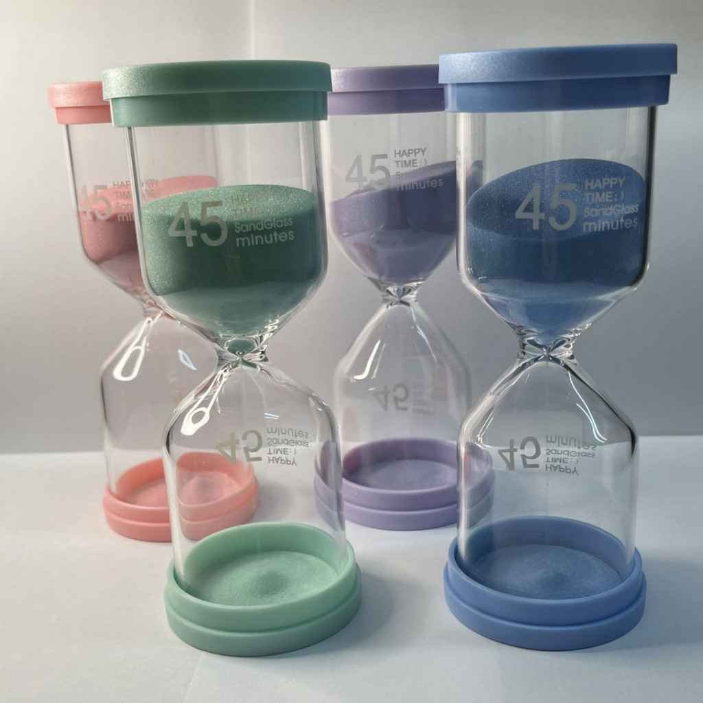 Ampulheta simples plastico e vidro 45 MINUTO em Oferta na Shopee