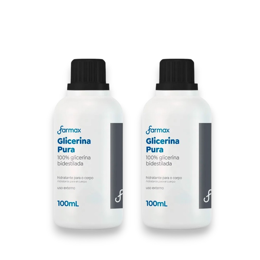 Farmax Kit 2un Glicerina Pura Hidratante Corporal - 100ml cada em Oferta na Shopee