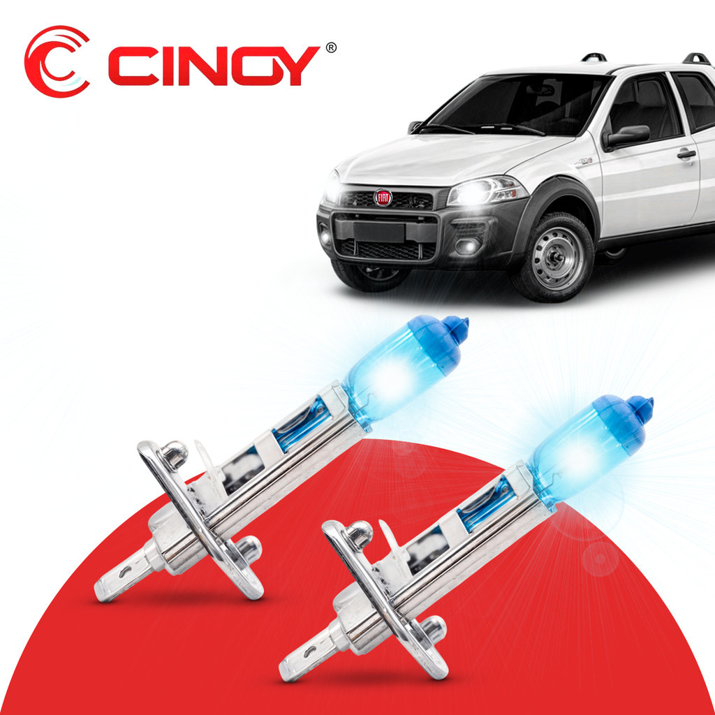 Par Lampada Super Branca H1 8500k Tipo Xenon 55w 12v Cinoy - Spare Parts and Accessories for Vehicles