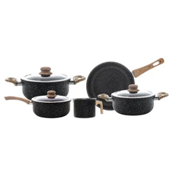 Conjunto de Panelas de Indução Granilite Preto Alumínio - Wolff