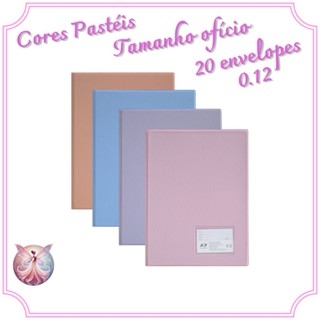 Pasta Catálogo Tons Pastéis  A4 20 Envelopes 0,12 mm - ACP em Oferta na Shopee