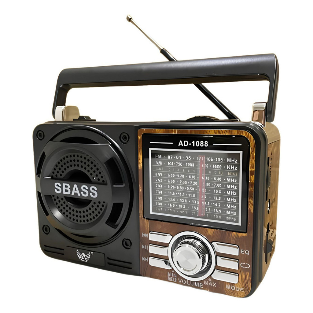 Rádio Recarregavel Tomada Am Fm Sw Pendrive Sd Radinho Usb