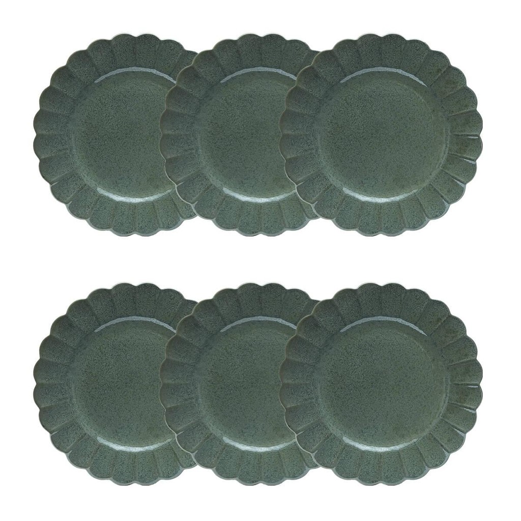 Jogo de 6 Pratos Sobremesa 22cm Oxford Flora Hortênsia - Home & Living