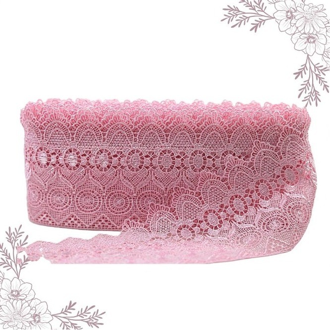 Renda Guipir CHL-582 10.0 Cm -  Rolo C/13.7 Metros Cor:Rosa-Bebe