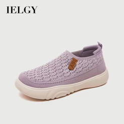 IELGY 2026 Mules Femininos De Malha Esportiva Respirável Com Sola Macia E Primavera