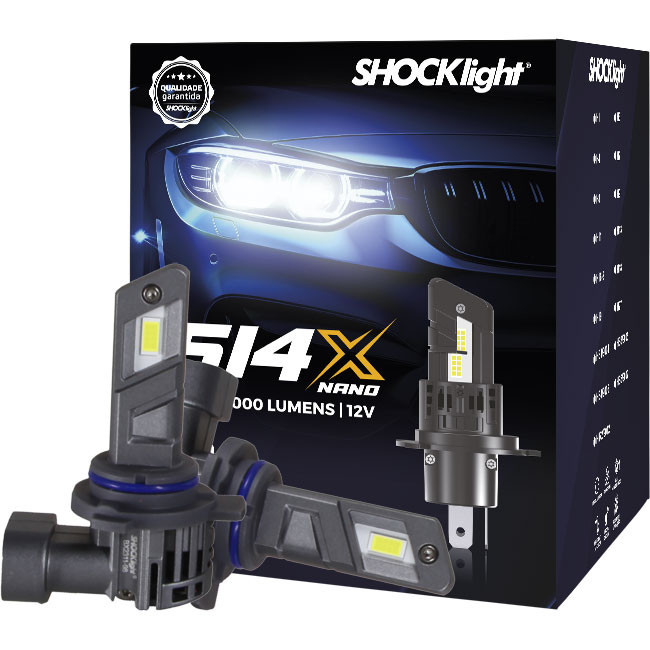 Lâmpada Led Shocklight S14x S14 X Nano Hir2 9012 5000 Lumens em Oferta na Shopee