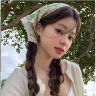 Lenço De Verão Triângulo Cabeça Mulher Quadrado Coreano Acessórios De Cabelo Sweet Turban Boné Girl Court Bonnet em Oferta na Shopee