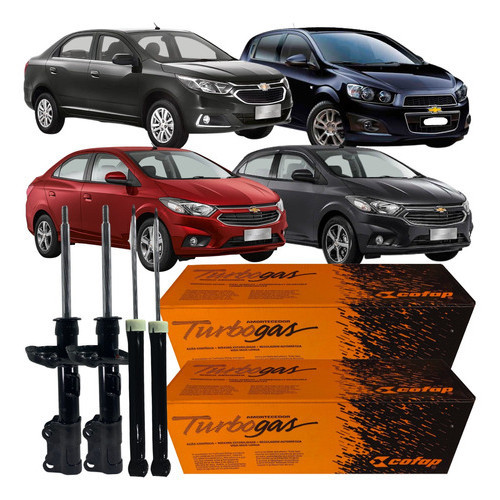 Kit 04 Amortecedor Dianteiro Traseiro Gm Onix Cobalt Prisma 1.0 8v 1.4 8v 1.8 8v 2011 á 2020 em Oferta na Shopee