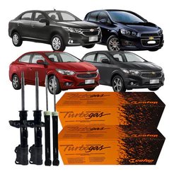 Kit 04 Amortecedor Dianteiro Traseiro Gm Onix Cobalt Prisma 1.0 8v 1.4 8v 1.8 8v 2011 á 2020