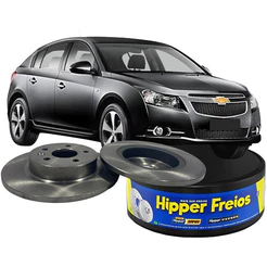 Par Disco de Freio Solido Traseiro Hipper Freios Cruze 1.8 16v 2011 a 2016 268mm HF51E
