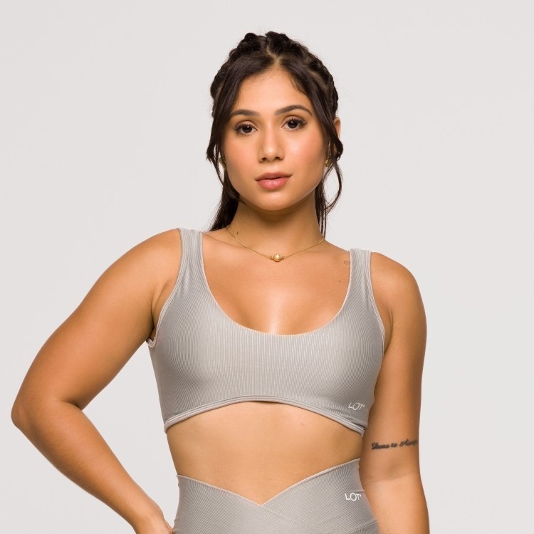 Top Feminino Prata Fitness Poliamida Academia Arco Costas Abertas Crossfit em Oferta na Shopee