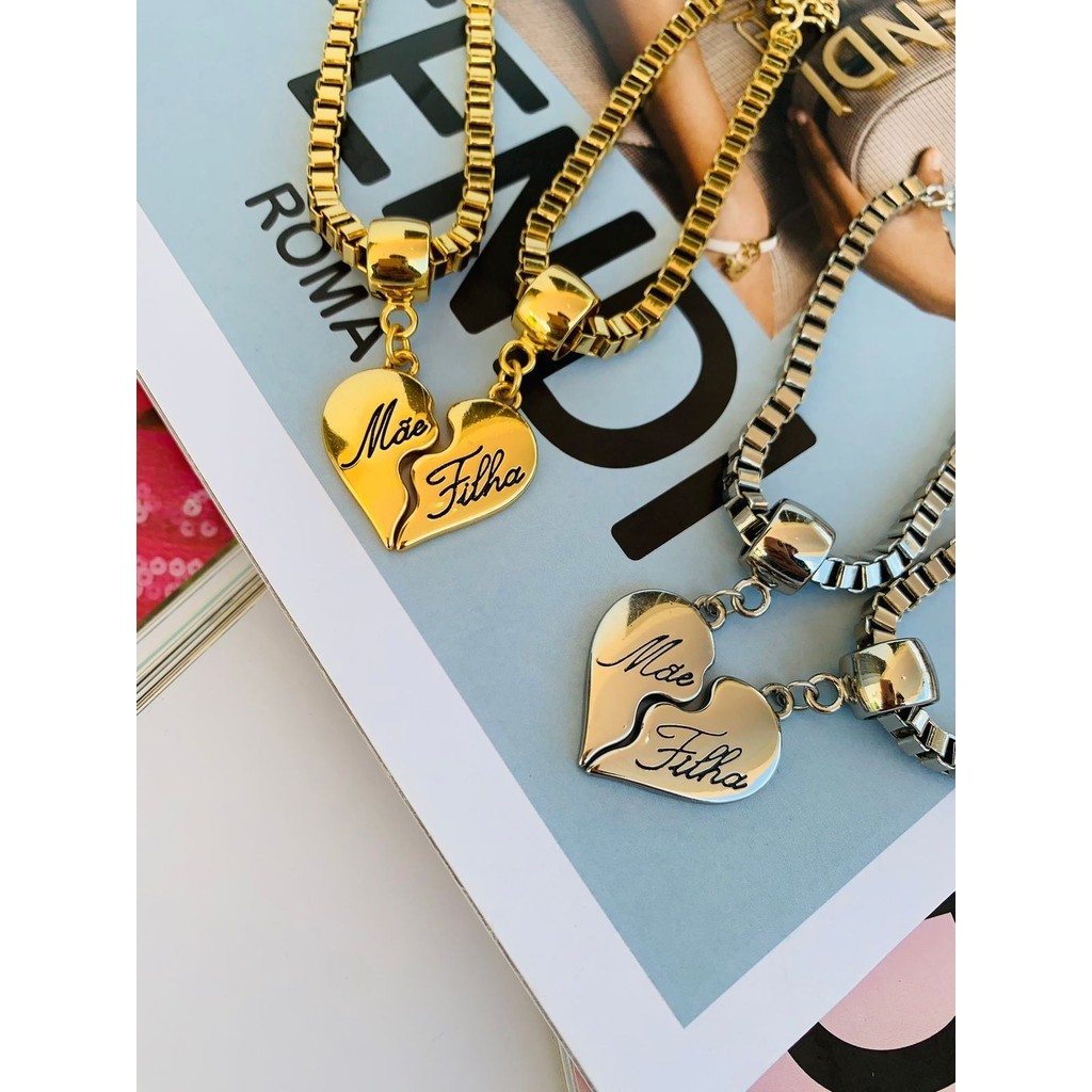 Conjunto de Pulseiras Semi Joia Maxi tal Mãe tal Filha