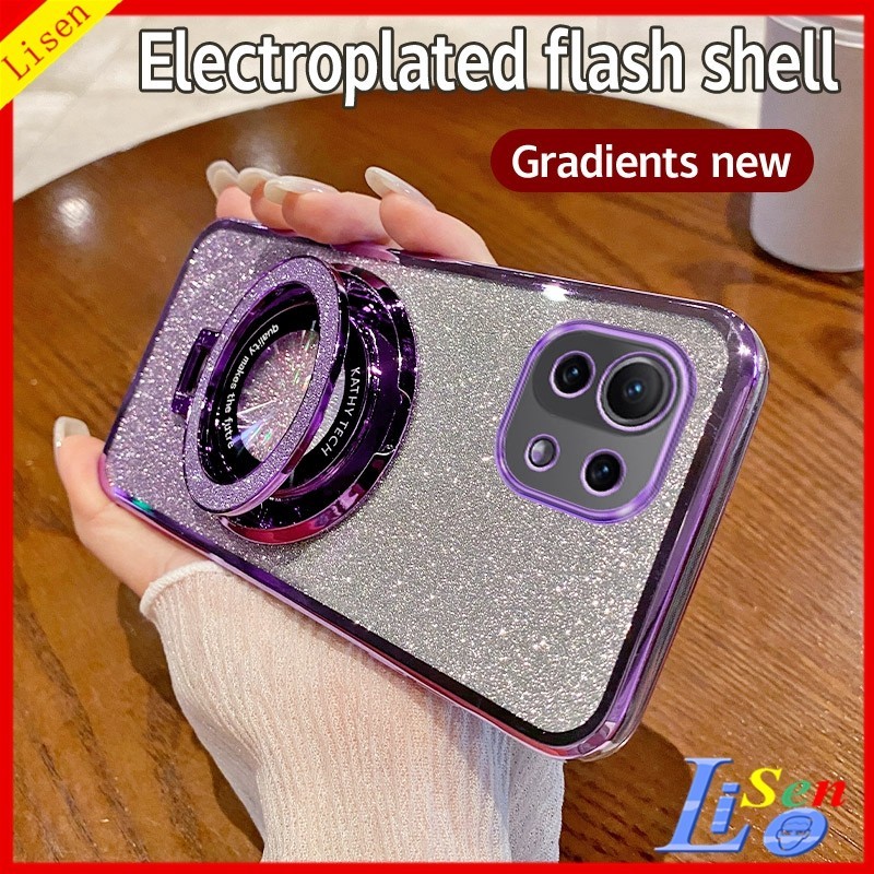 Estojo De Telefone Transparente anti-Queda Xiaomi 11 lite 5G NE/Mi11/Com Suporte ZJSF