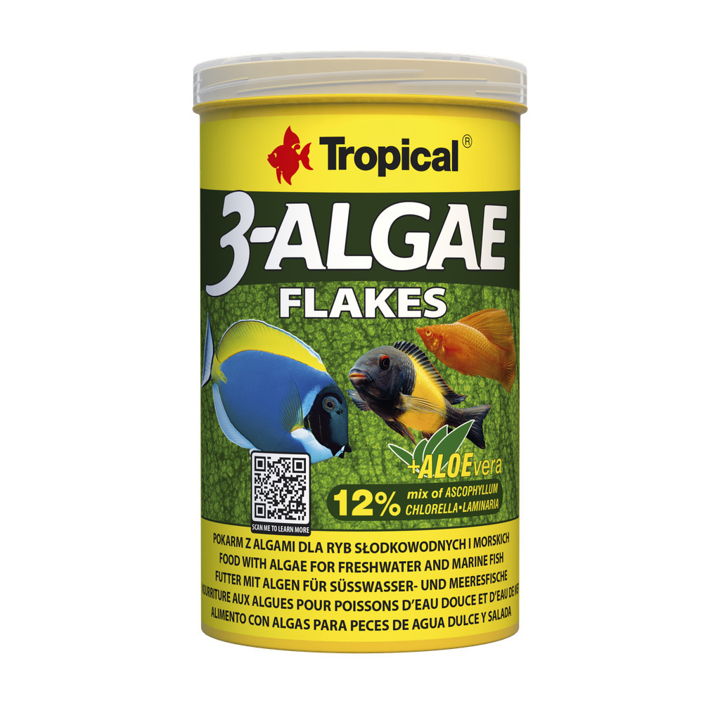 RAÇÃO 3-ALGAE FLAKES - POTE 20G  -  TROPICAL