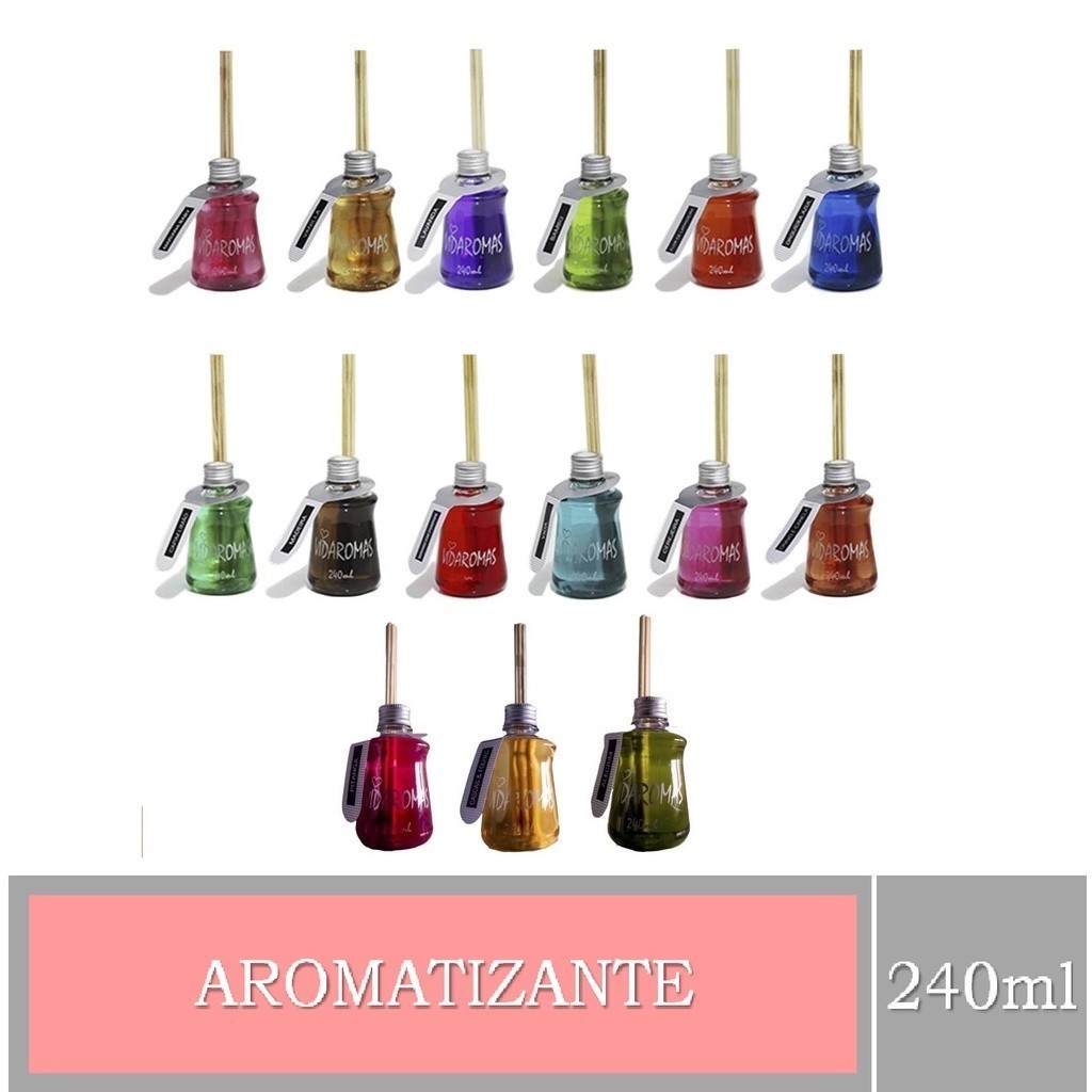 Difusor Aromatizador de Ambiente Vidaromas 240ml (24 aromas disponíveis) em Oferta na Shopee