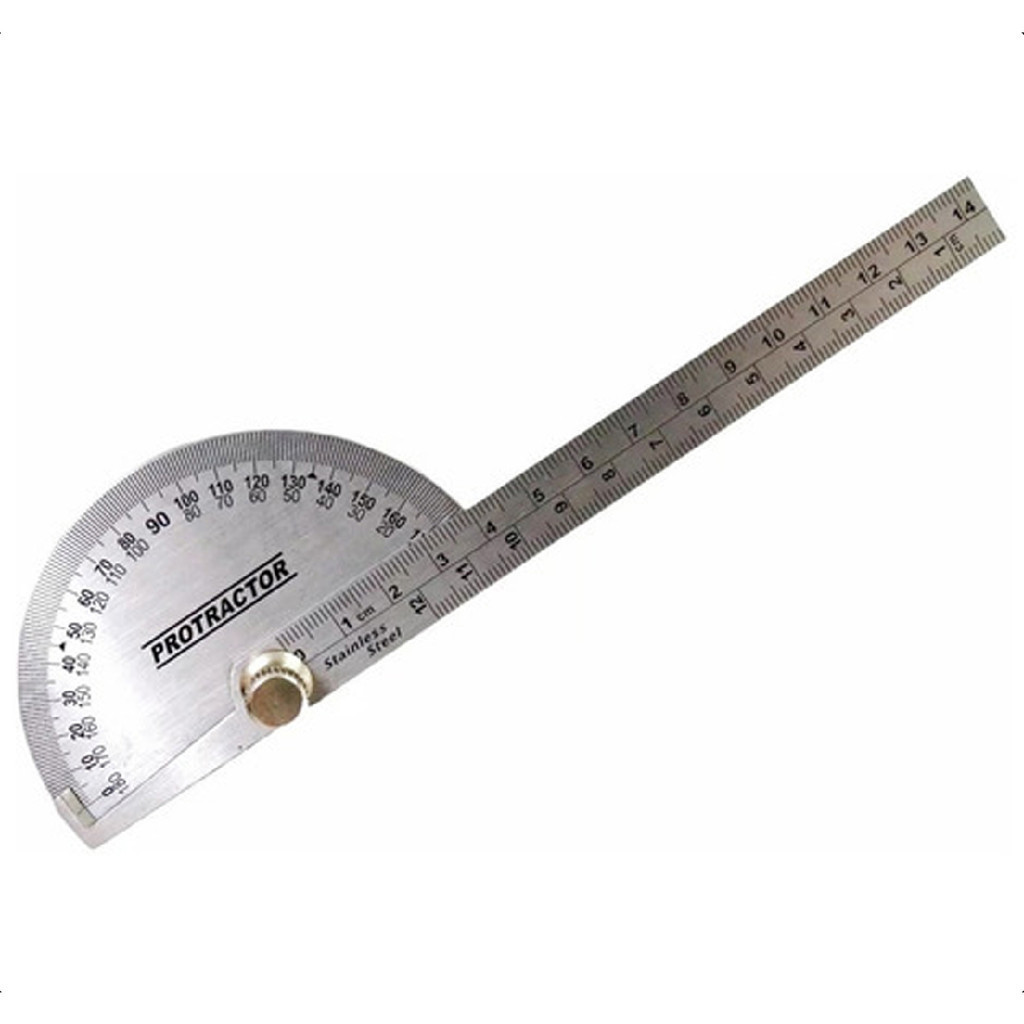 Transferidor Grau Meia Lua 180º Com Régua Aço Inox 4gp Eda