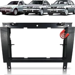 Moldura Painel 2 Din Central Multimidia Dvd Mp5 Preta Volkswagen Vw Gol Parati Saveiro G3