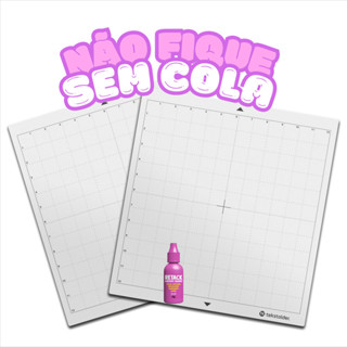 Super Kit com 2 Bases de Corte Silhouette Cameo 30x30 (com cola) + 1 Frasco Refil de Cola Retack em Oferta na Shopee