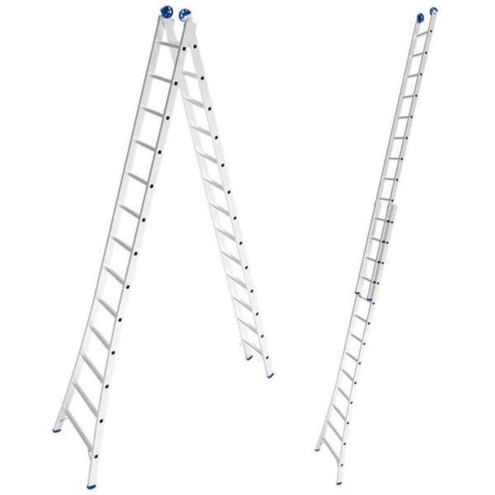 Escada de Alumínio Extensiva 2 x 13 Degraus 3,93 x 6,45 Metros EVALD - Home & Living