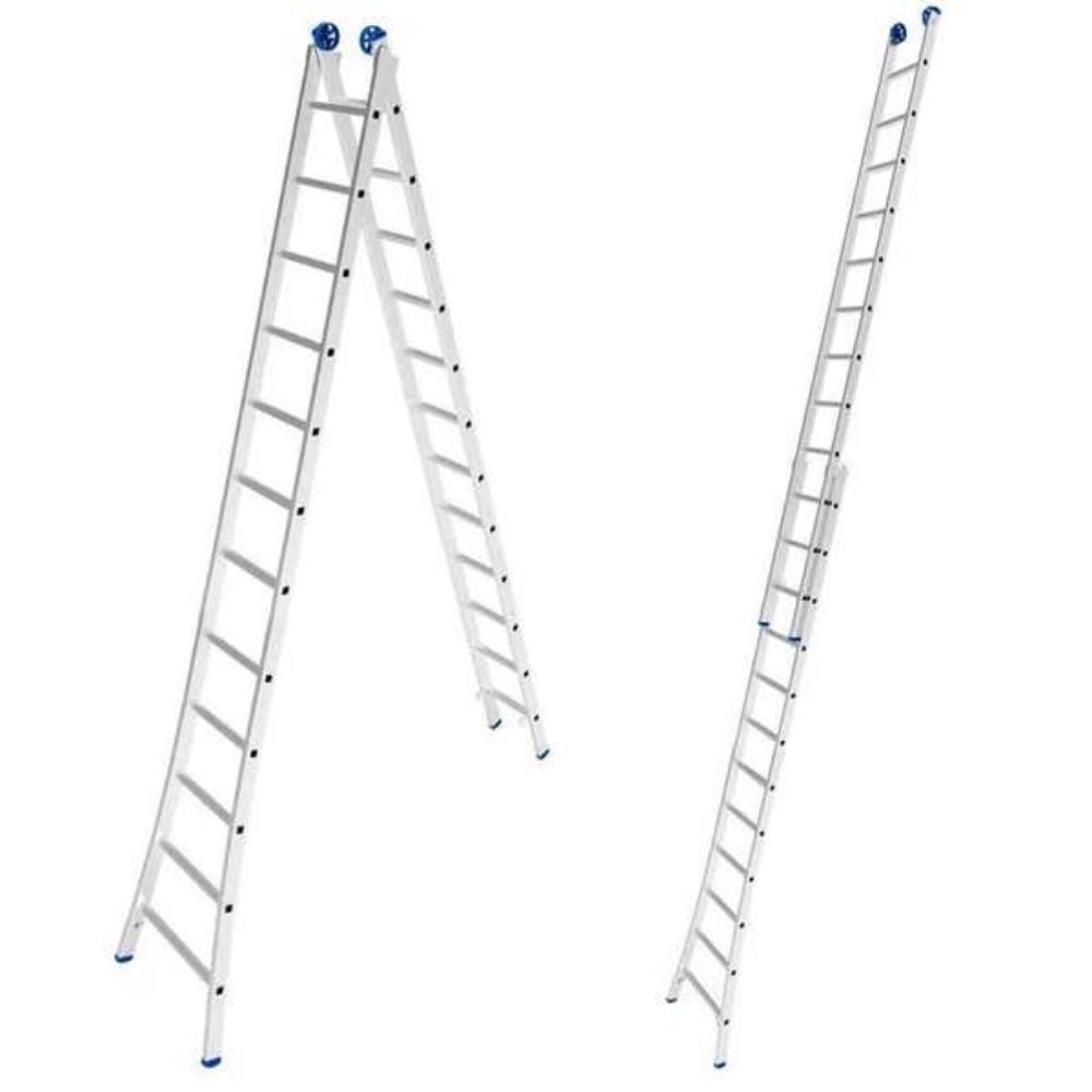 Escada de Alumínio Extensiva 2 x 12 Degraus 3,65 x 6,17 Metros EVALD em Oferta na Shopee