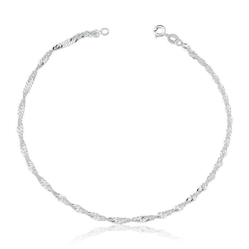 Pulseira em prata 925 singapura 19cm em Oferta na Shopee