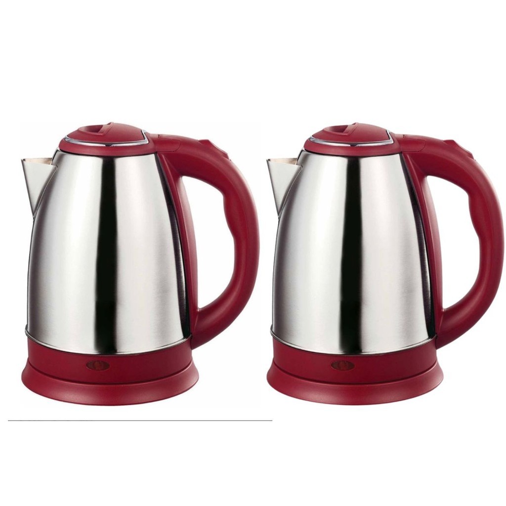 Kit 2 Chaleiras Elétrica BAK Inox 1.8L 110V Café vermelha em Oferta na Shopee