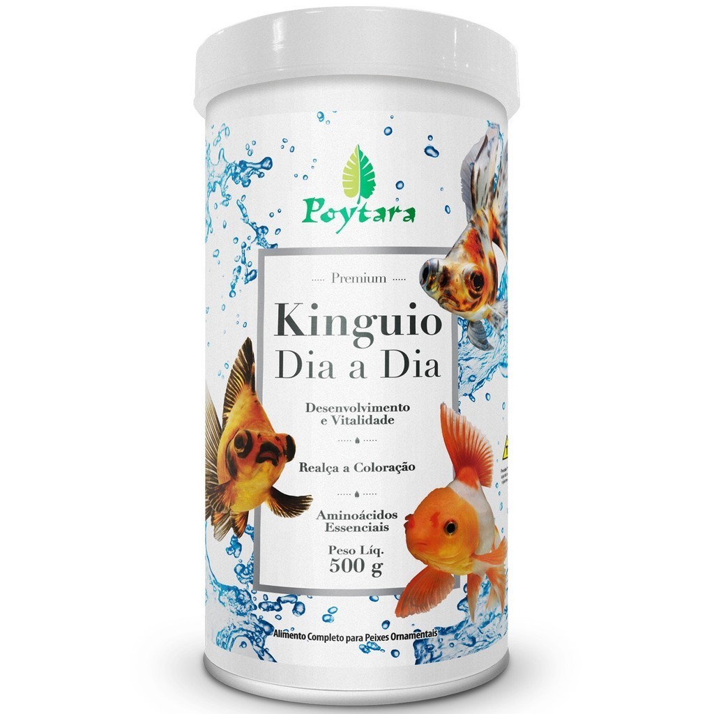 Ração Para Peixes Alimento Poytara kinguio dia a dia 500g