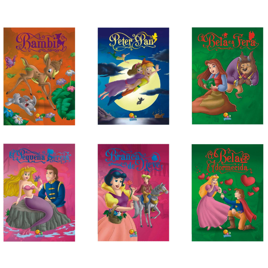 Coleção Clássicos Todolivro: BAMBI + PETER PAN + BELA E A FERA, A + PEQUENA SEREIA, A + BRANCA DE NEVE + BELA ADORMECIDA