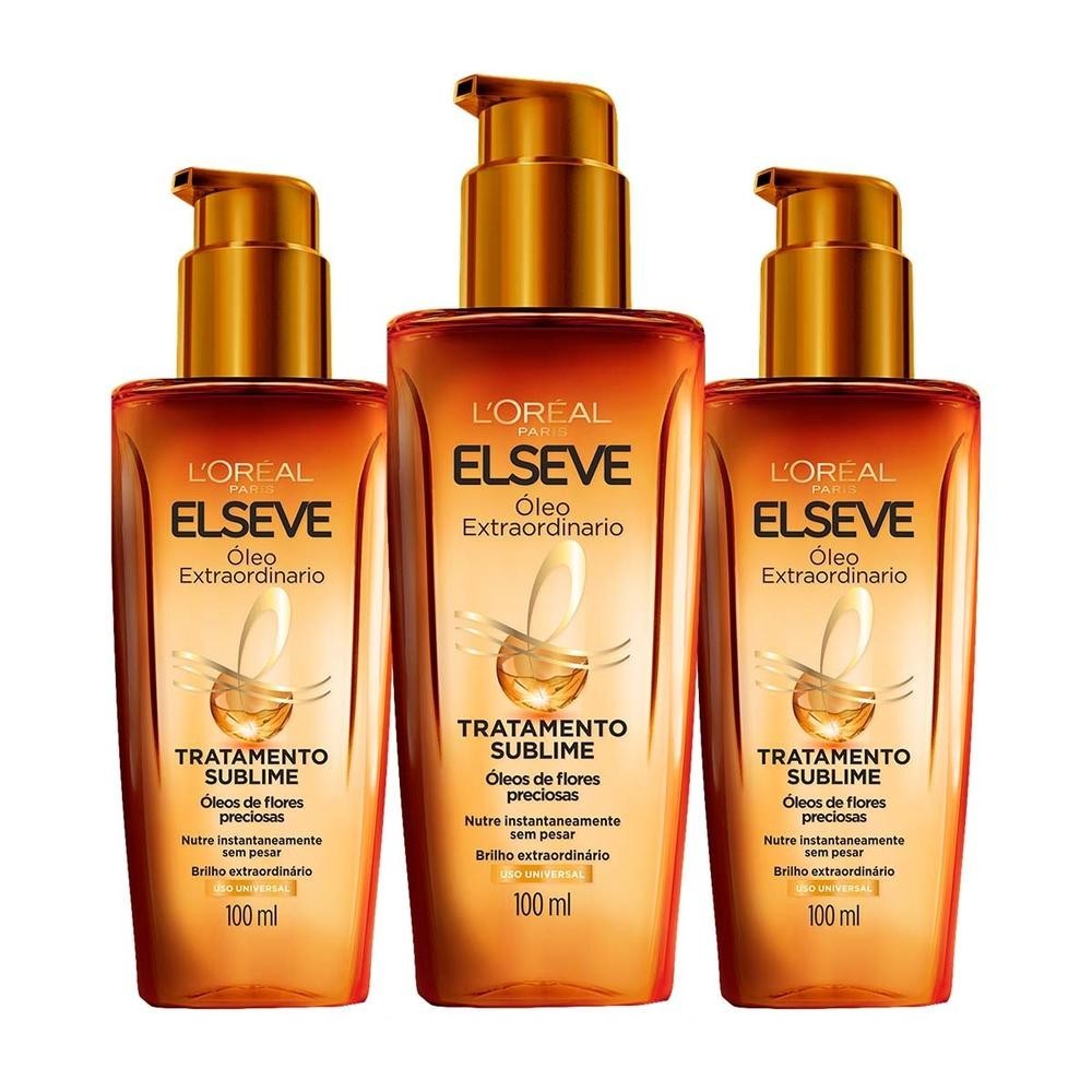 Kit 3 und Óleo Elseve Extraordinário Paris 100ml