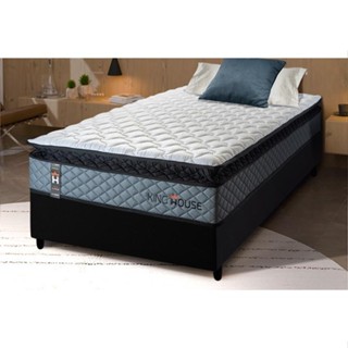 Conjunto Cama Box Espuma Chicago Cinza Solteiro 88x188x57 em Oferta na Shopee