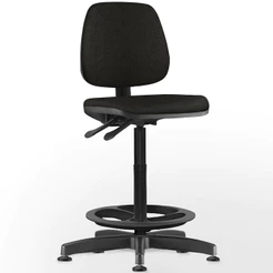 Cadeira Caixa Alta Giratória Job L02 Couro Sintético Preto - Lyam Decor