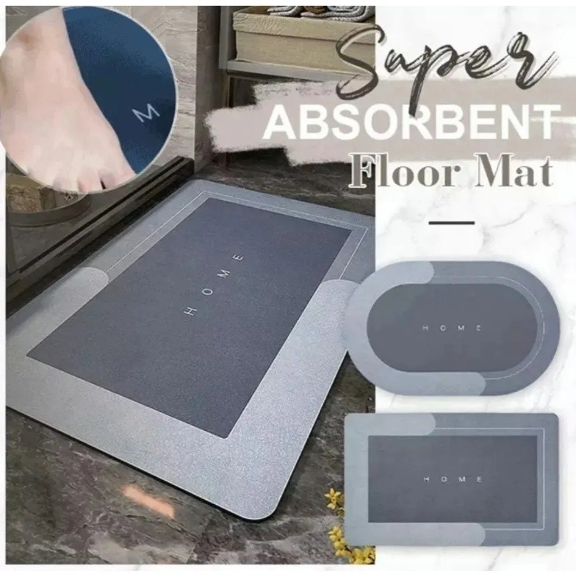 Kit Tapete Absorvente de Secagem Rapida Atiderrapante de Banheiro/Porta de Entrada
